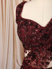 Deep Burgundy Wine Floral Sequins and Kartana Beads Embroidered Design Net Mermaid Bridal Lehenga with Designer Blouse and Matching Dupatta
