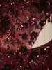 Deep Burgundy Wine Floral Sequins and Kartana Beads Embroidered Design Net Mermaid Bridal Lehenga with Designer Blouse and Matching Dupatta