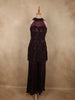 Deep Burgundy Wine Heavy Sequins and Beads Embroidered Design Net Palazzo Suit With Dupatta