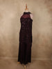 Deep Burgundy Wine Heavy Sequins and Beads Embroidered Design Net Palazzo Suit With Dupatta