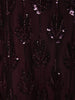 Deep Burgundy Wine Heavy Sequins and Beads Embroidered Design Net Palazzo Suit With Dupatta