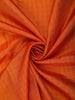 Deep Burnt Orange Checked Woven Design Pure Kanchipuram Silk Saree with Contrast Zari Border