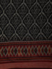 Deep Charcoal Black Geometric Printed Design Mixed Cotton Saree