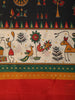 Deep Charcoal Black Traditional Folk Printed Design Crepe Casual Wear Saree