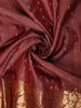 Deep Chestnut Brown Butta Zari Woven Design Pure Kanchipuram Silk Saree with Peacock Zari Border