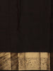 Deep Chocolate Brown Birds Butta Zari Woven Design Kanchipuram Silk Saree with Elephant Zari Border