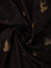Deep Chocolate Brown Birds Butta Zari Woven Design Kanchipuram Silk Saree with Elephant Zari Border