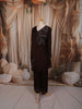Deep Chocolate Brown Leaf Sequins and Beads Embroidered Design Chiffon Fancy Palazzo Suit