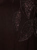 Deep Chocolate Brown Leaf Sequins and Beads Embroidered Design Chiffon Fancy Palazzo Suit