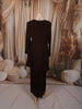 Deep Chocolate Brown Leaf Sequins and Beads Embroidered Design Chiffon Fancy Palazzo Suit