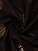 Deep Chocolate Brown Peacock Butta Zari Woven Design Kanchipuram Silk Saree with Deer Motif Zari Border