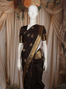 Deep Chocolate Brown Peacock Butta Zari Woven Design Kanchipuram Silk Saree with Deer Motif Zari Border