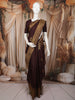 Deep Chocolate Brown Royal Procession Motif Zari Woven Design Pure Kanchipuram Silk Saree with Matching Gold  Zari Border