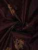 Deep Chocolate Brown Royal Procession Motif Zari Woven Design Pure Kanchipuram Silk Saree with Matching Gold  Zari Border