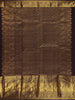 Deep Chocolate Brown Stripes Woven Pure Kanchipuram Silk Saree