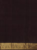 Deep Chocolate Brown Stripes Woven Pure Kanchipuram Silk Saree