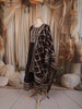 Deep Chocolate Brown Thread Embroidered Design Semi Silk Anarkali Salwar Suit with Matching Dupatta