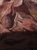 Deep Cocoa Brown Abstract Floral Printed Design Mixed Cotton Saree