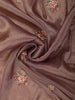 Deep Cocoa Brown Floral Embroidered Design Tissue Organza designer Saree