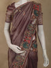 Deep Cocoa Brown Floral Embroidered Design Tissue Organza designer Saree