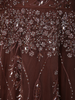 Deep Cocoa Brown Heavy Sequins and Stone Embellished Design Net Party Wear Gown