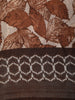 Deep Cocoa Brown Leaf Printed Design Linen Cotton Casual Wear Saree