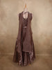 Deep Cocoa Brown Sequin and Beads Embroidered Design Organza Lehenga with Dupatta