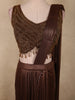 Deep Cocoa Chocolate Brown Solid Design Organza Ready to Wear Saree with Designer Blouse