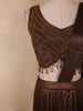 Deep Cocoa Chocolate Brown Solid Design Organza Ready to Wear Saree with Designer Blouse