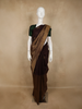 Deep Coffee Brown Geometric Zari Woven Design Pure Kanchipuram Silk Saree