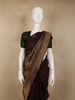 Deep Coffee Brown Geometric Zari Woven Design Pure Kanchipuram Silk Saree