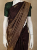 Deep Coffee Brown Geometric Zari Woven Design Pure Kanchipuram Silk Saree