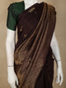Deep Coffee Brown Geometric Zari Woven Design Pure Kanchipuram Silk Saree
