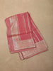 Deep Coral Pink Floral Sequins Embroidered Design Tissue Unstitched Salwar Material with Dupatta