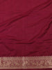 Deep Coral Red Floral Zari Woven Design Banarasi Silk Saree with Contrast Border