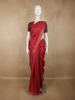 Dark Pink Checked Woven Design Pure Tussar Silk Saree