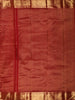 Deep Crimson Red Checked Zari Woven Design Pure Kanchipuram Silk Saree with Zari Border