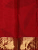 Deep Crimson Red Checked Zari Woven Design Pure Kanchipuram Silk Saree with Zari Border