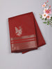 Deep Crimson Red Checked and Butterfly Zari Woven Design Art Silk Saree with Zari Border