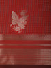 Deep Crimson Red Checked and Butterfly Zari Woven Design Art Silk Saree with Zari Border