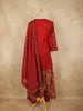 Deep Crimson Red Floral Printed Design Cotton Straight Cut Salwar Suit with Dupatta