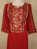 Deep Crimson Red Floral Printed Design Cotton Straight Cut Salwar Suit with Dupatta