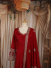 Deep Crimson Red Floral Sequins and Zari Embroidered Design Chiffon Party Wear Long Gown with Matching Dupatta