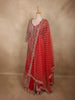 Deep Crimson Red Floral Zari Embroidered Design Georgette Mastani Lehenga with Dupatta