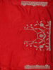 Deep Crimson Red Floral Zari Embroidered and Stone Embellished Design Crepe Designer Saree with Separate Dupatta