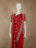 Deep Crimson Red Floral Zari Embroidered and Stone Embellished Design Crepe Designer Saree with Separate Dupatta