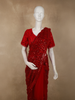 Deep Crimson Red Heavy Sequins Embroidered Design Net Designer Saree with Blouse