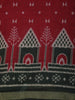 Deep Crimson Red Ikat Printed Design Chanderi Cotton Saree with Zari Border