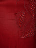 Deep Crimson Red Leaf Sequins and Beads Embroidered Design Chiffon Fancy Palazzo Suit