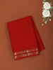 Deep Crimson Red Solid Woven Design Mysore Silk Saree with Zari Border